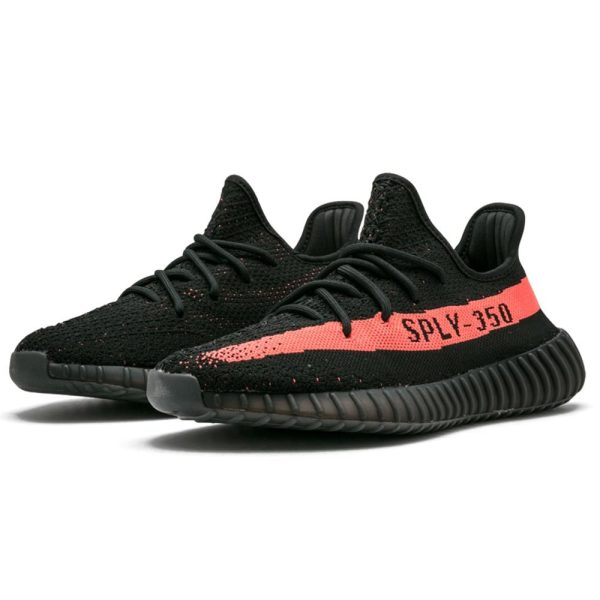 Yeezy Boost 350 V2 Red Stripe Core Black Red BY9612-1