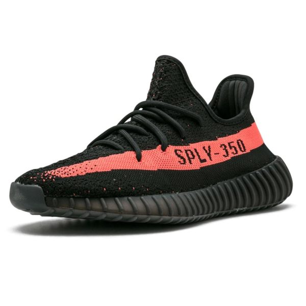 Yeezy Boost 350 V2 Red Stripe Core Black Red BY9612-2