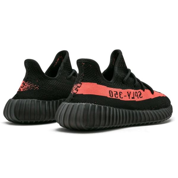 Yeezy Boost 350 V2 Red Stripe Core Black Red BY9612-3
