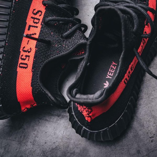 Yeezy Boost 350 V2 Red Stripe Core Black Red BY9612-7